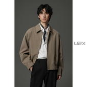 w2x2025春秋季 简约商务休闲行政夹克翻领高级感痞帅轻奢外套 新款