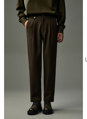 w2x春秋季新款直筒宽松休闲裤男垂坠感小西装裤高级感百搭长裤子