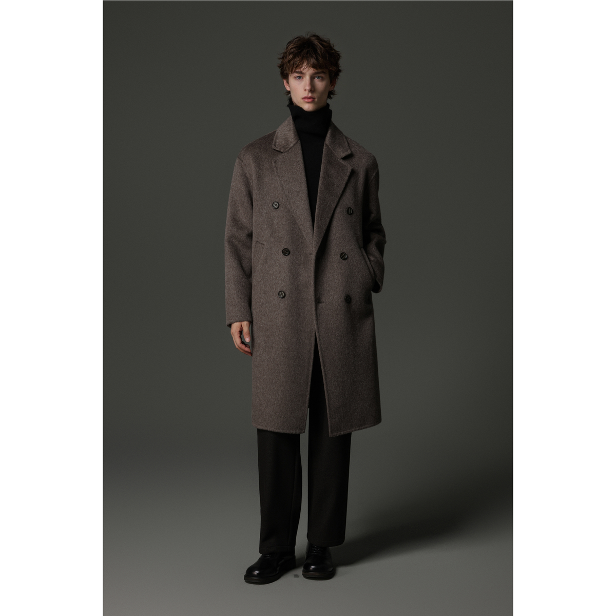 w2x英伦风100%全羊毛呢大衣秋冬季外套男西装加厚男士中长款风衣