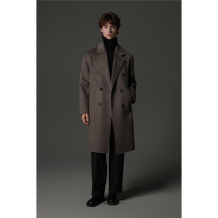 中长款 加厚男士 风衣 外套男西装 w2x英伦风100%全羊毛呢大衣秋冬季