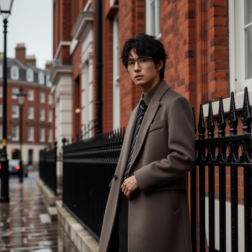 w2x秋冬季100%羊毛呢大衣西装外套男士风衣中长款双面呢冬装新款