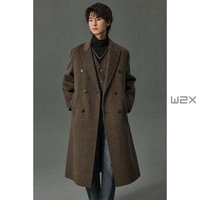 冬季羊毛呢大衣男中长款毛呢大衣