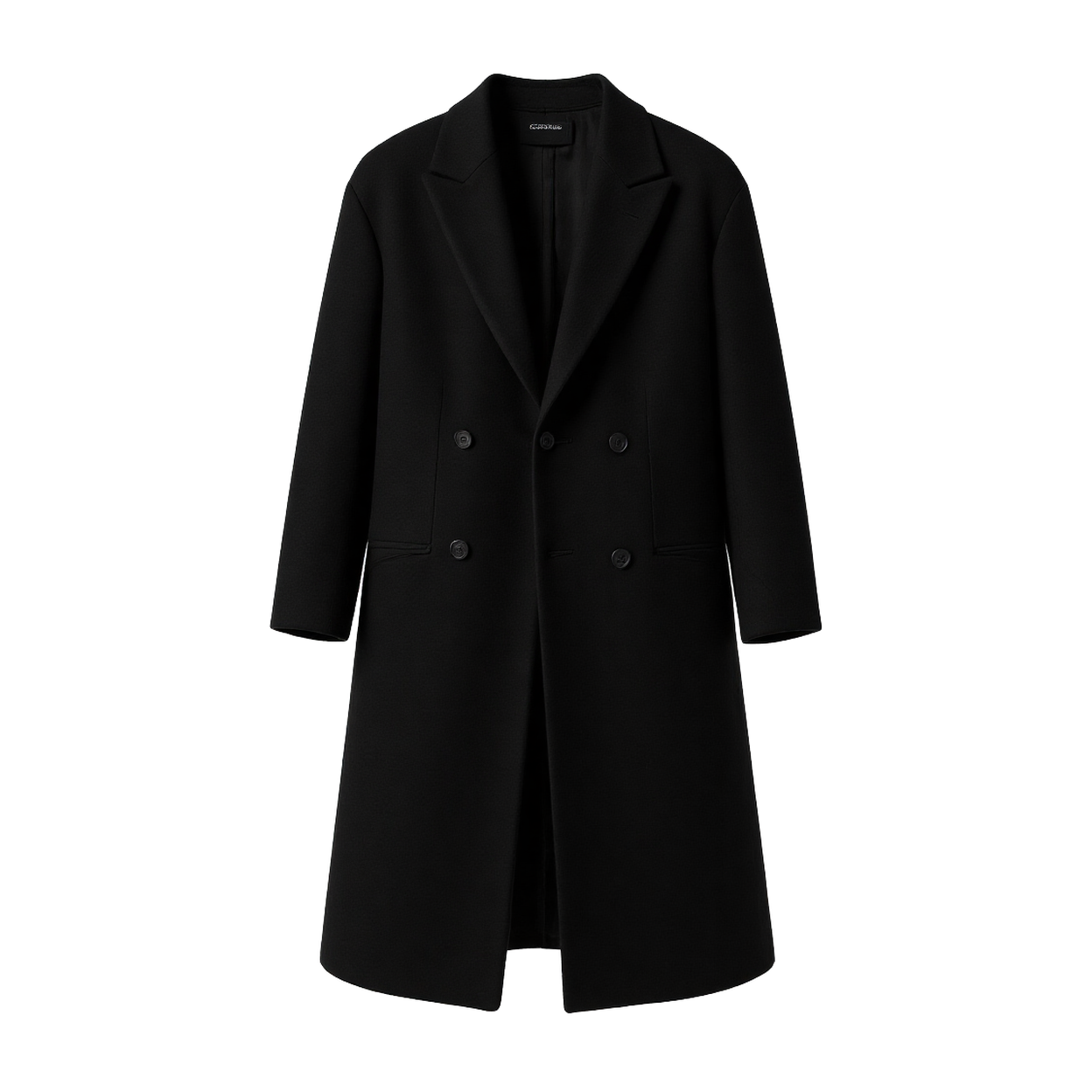 w2x韩版毛呢大衣秋冬季新款男士外套双排扣加厚风衣中长款男装潮