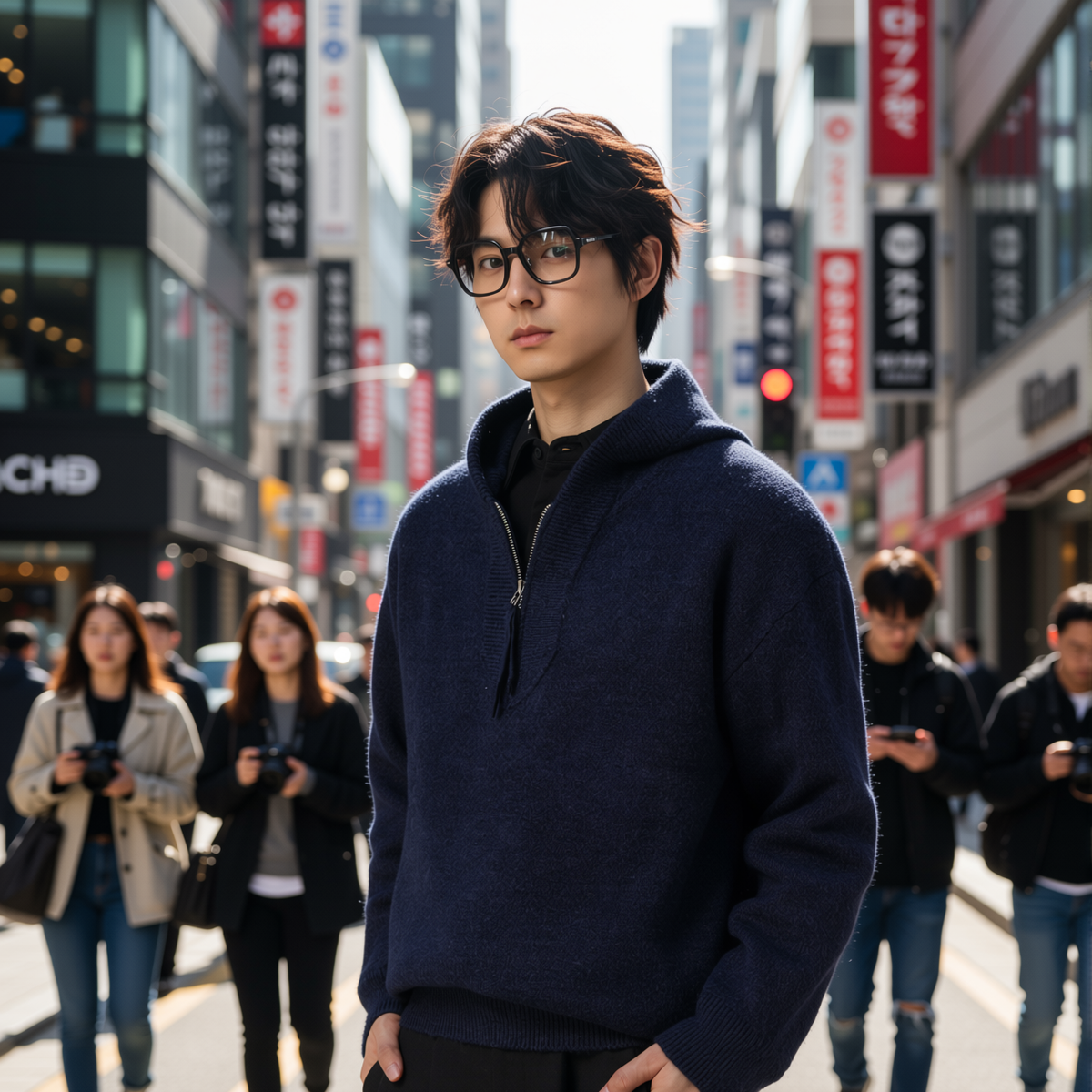 w2x新款连帽毛衣毛呢针织衫男士秋冬季加厚内搭打底衫男装高级感