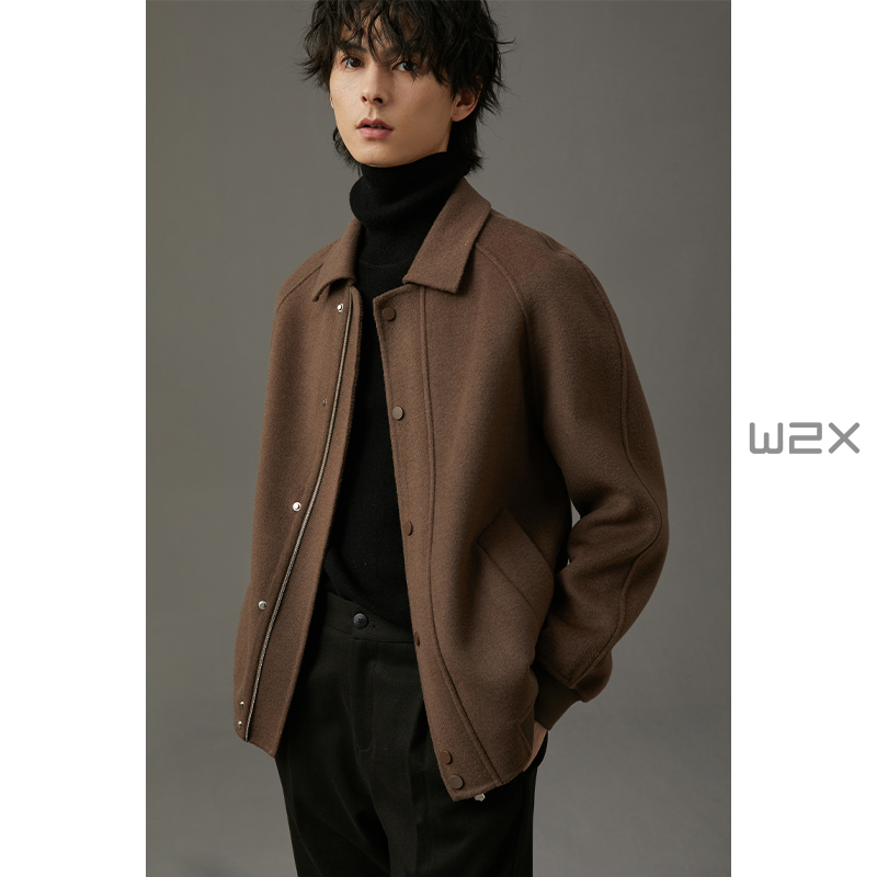 w2x双面呢羊毛夹克外套男