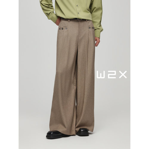 阔腿西装裤男垂坠感休闲小西裤