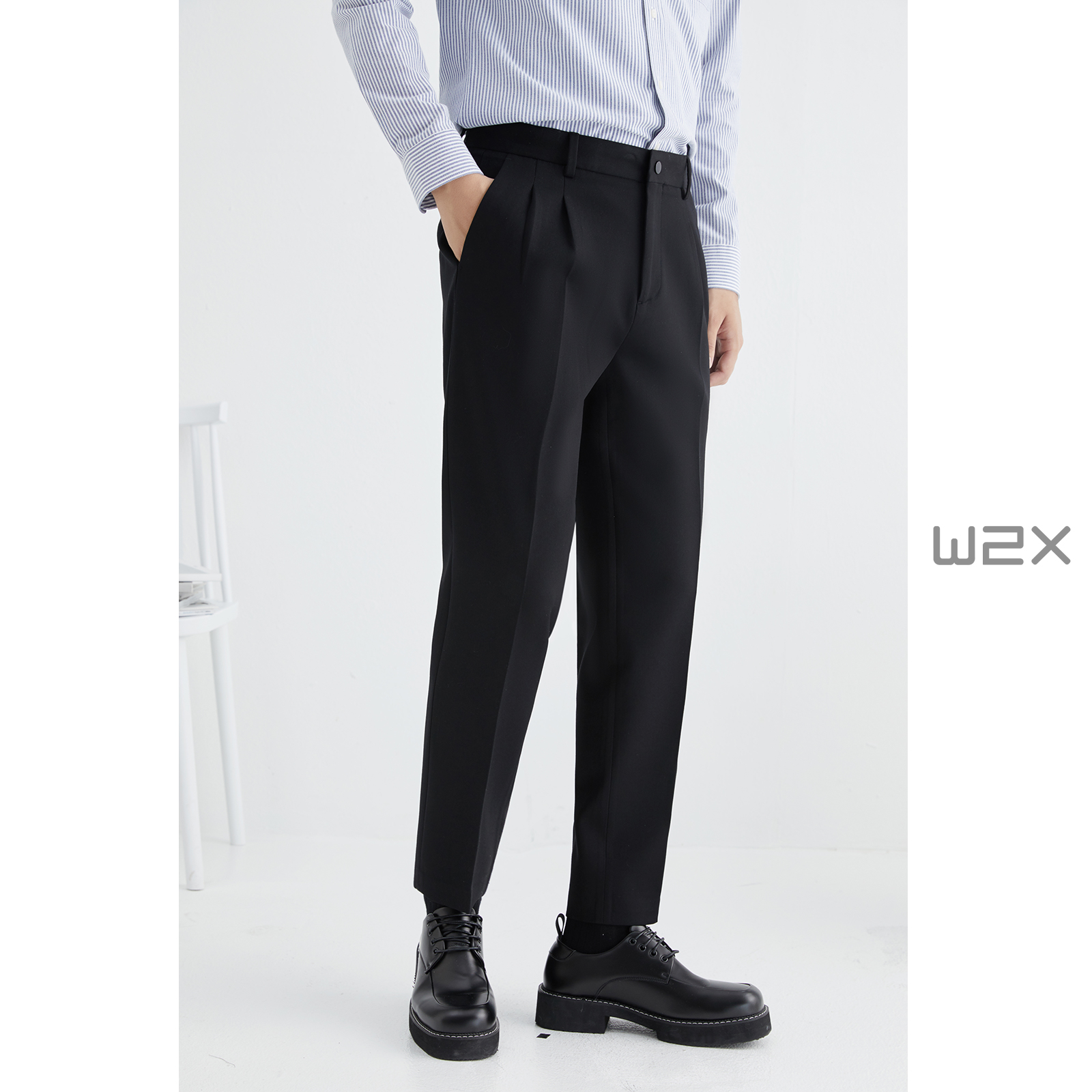 w2x春秋季修身百搭坠感小西裤