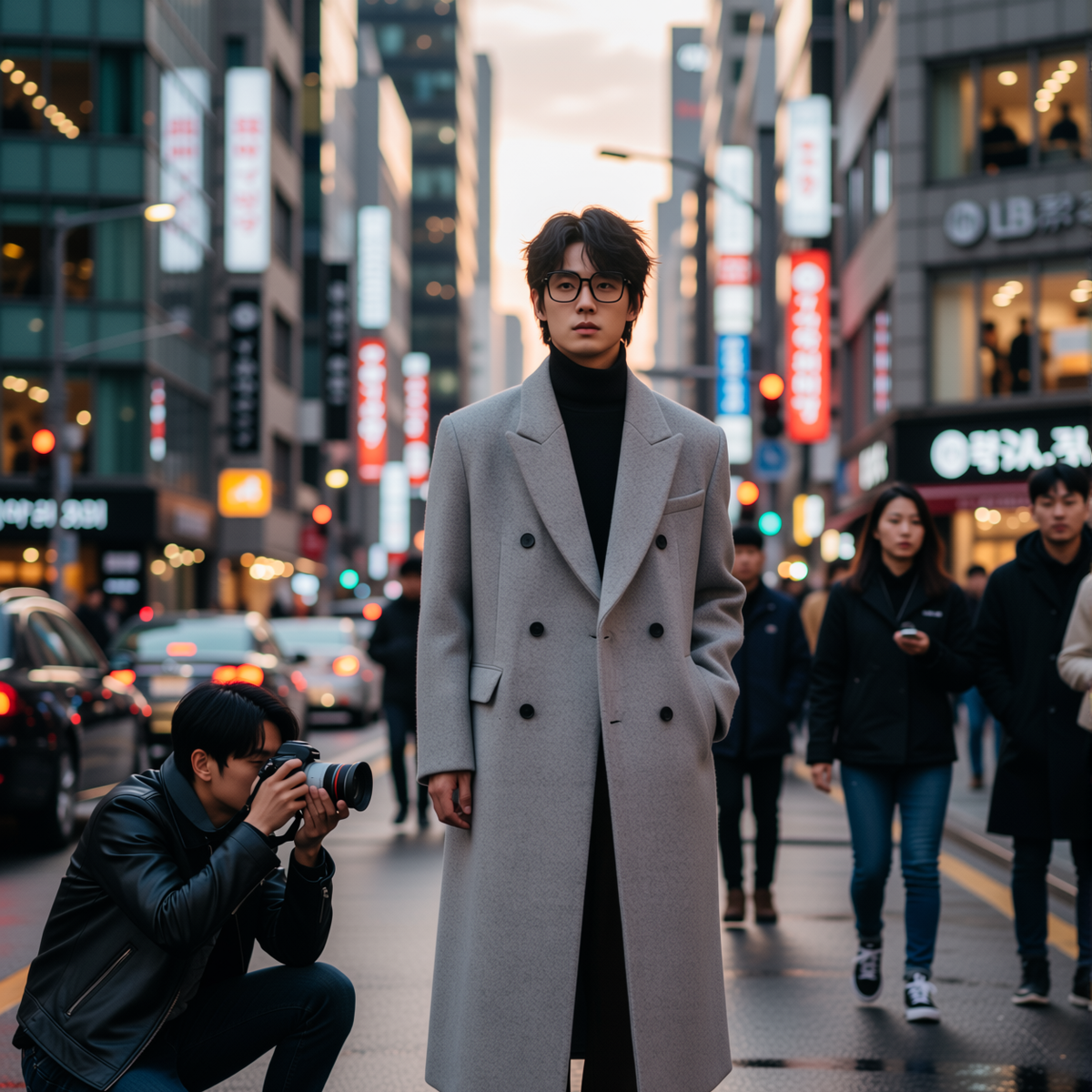 w2x双面呢羊毛呢大衣外套秋冬季男士长款西装领风衣加厚男装气质