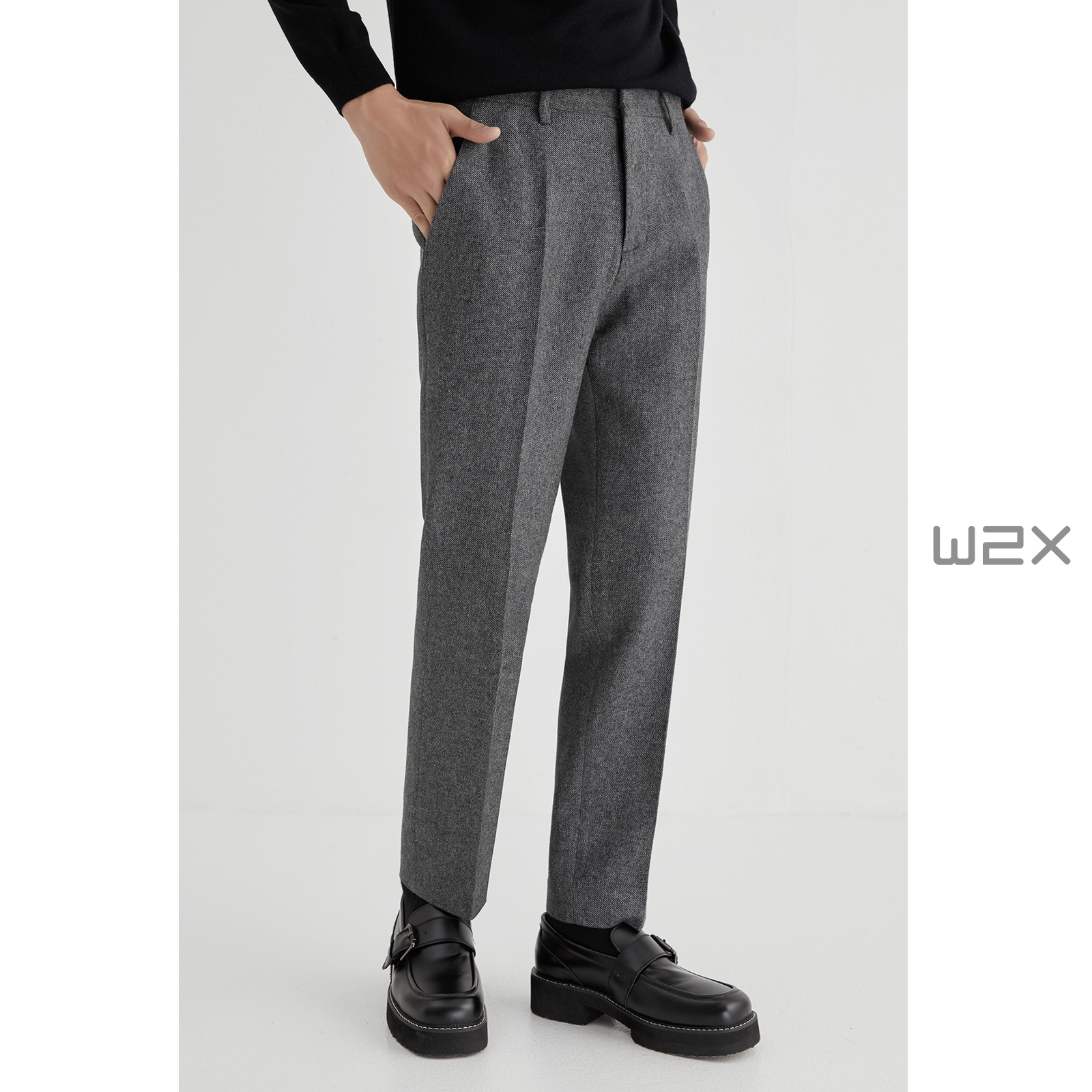 w2x绵羊毛裤子冬季加厚休闲裤