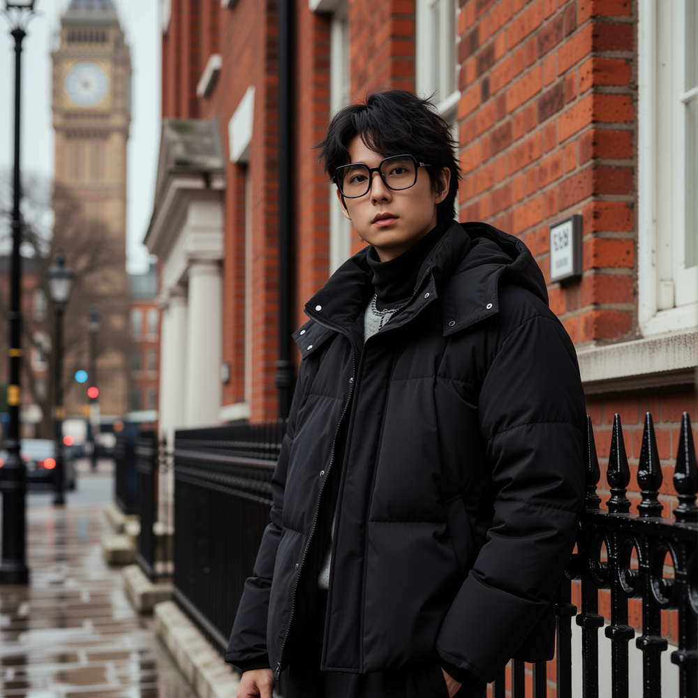 w2x新款白鸭绒羽绒服短款冬季面包服轻薄外套男加厚连帽冬装男生