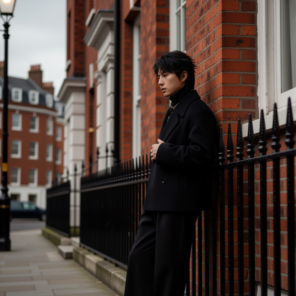 w2x双面羊毛呢大衣高端休闲秋冬季加厚西装外套冬装短款保暖男装