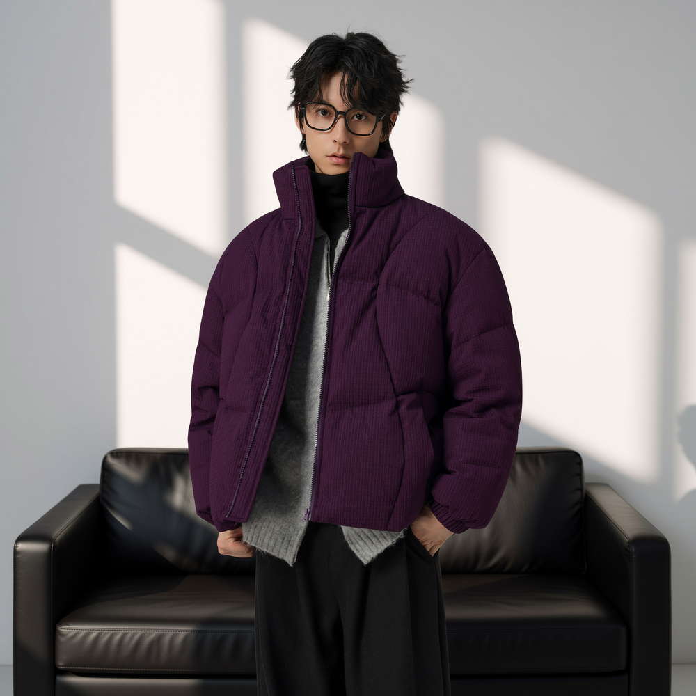 w2x极简90白鸭绒羽绒服冬季男士保暖面包服男装防风轻薄加厚外套