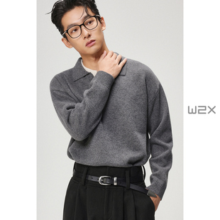 人夫感内搭老钱风毛线衣 假两件加厚山羊绒羊毛衫 w2x2025冬季 新款