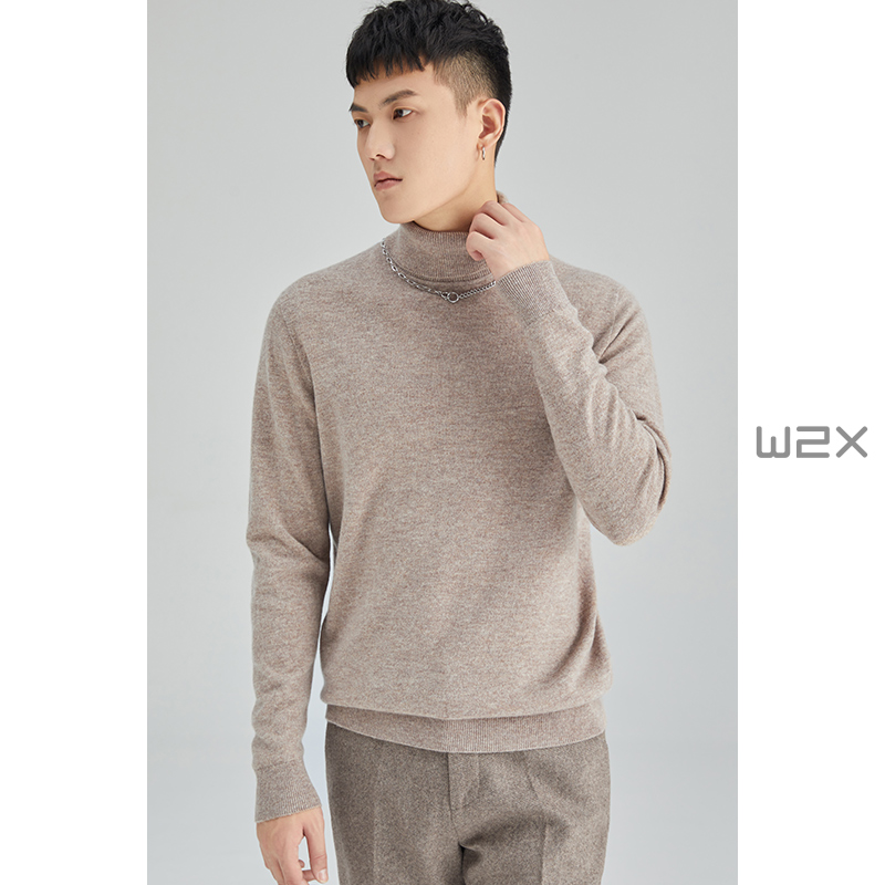 100%高领羊毛衫男针织打底衫