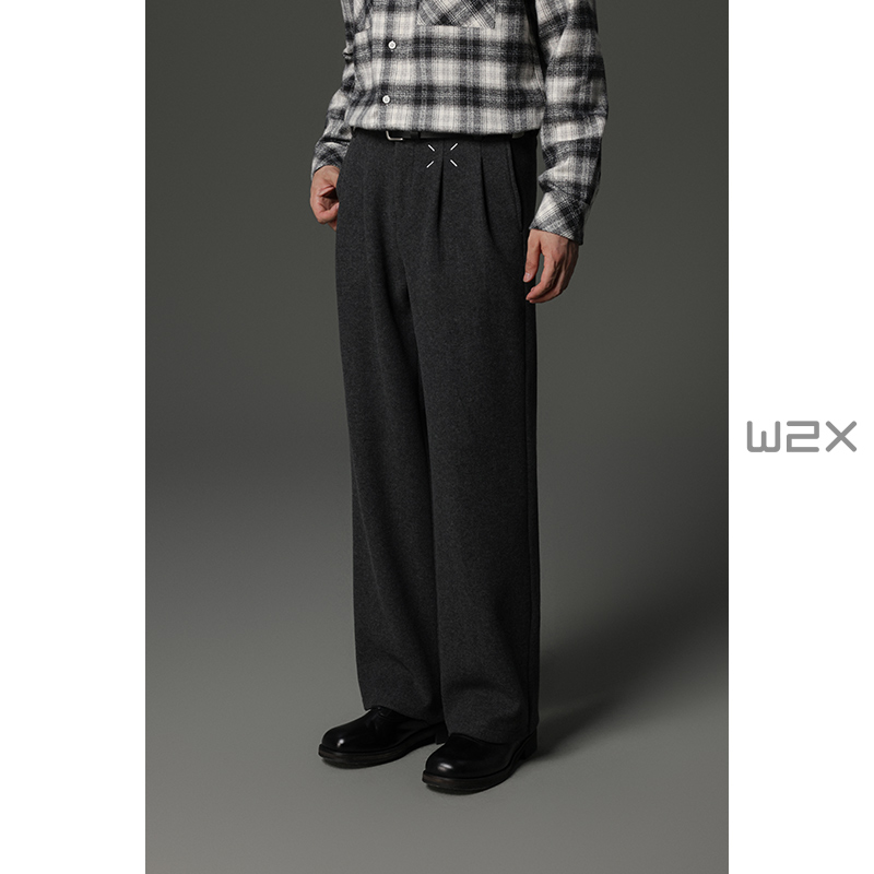 冬季加厚含醋纤牦牛绒碳素休闲裤