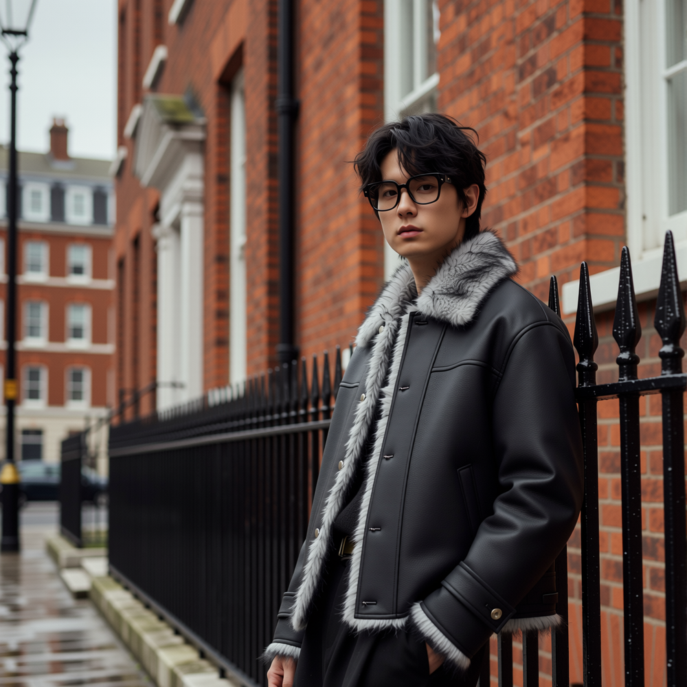 w2x流行夹克外套男士秋冬季新款皮衣PU皮仿皮草男装加厚保暖冬装