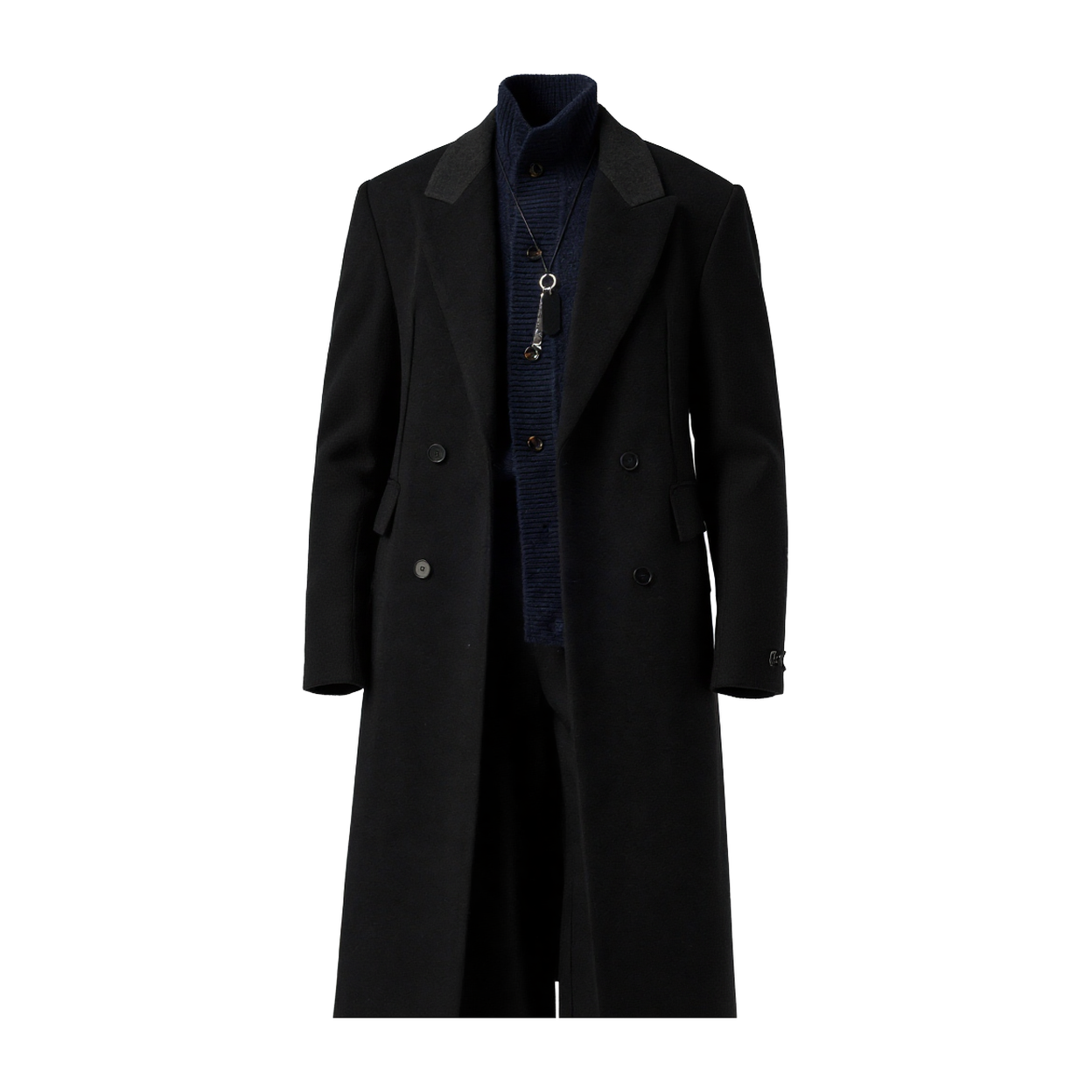 w2x双面毛呢大衣男士外套秋冬季商务西装加厚男装风衣中长款冬装