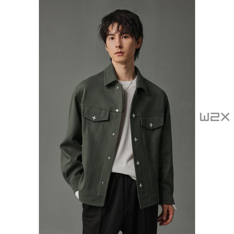 十字花扣夹克男高级感秋装上衣