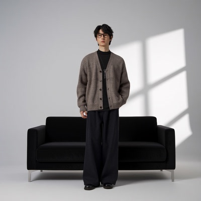 w2x轻熟毛呢针织开衫秋冬季男装加厚保暖男士冬装毛衣外套男上衣