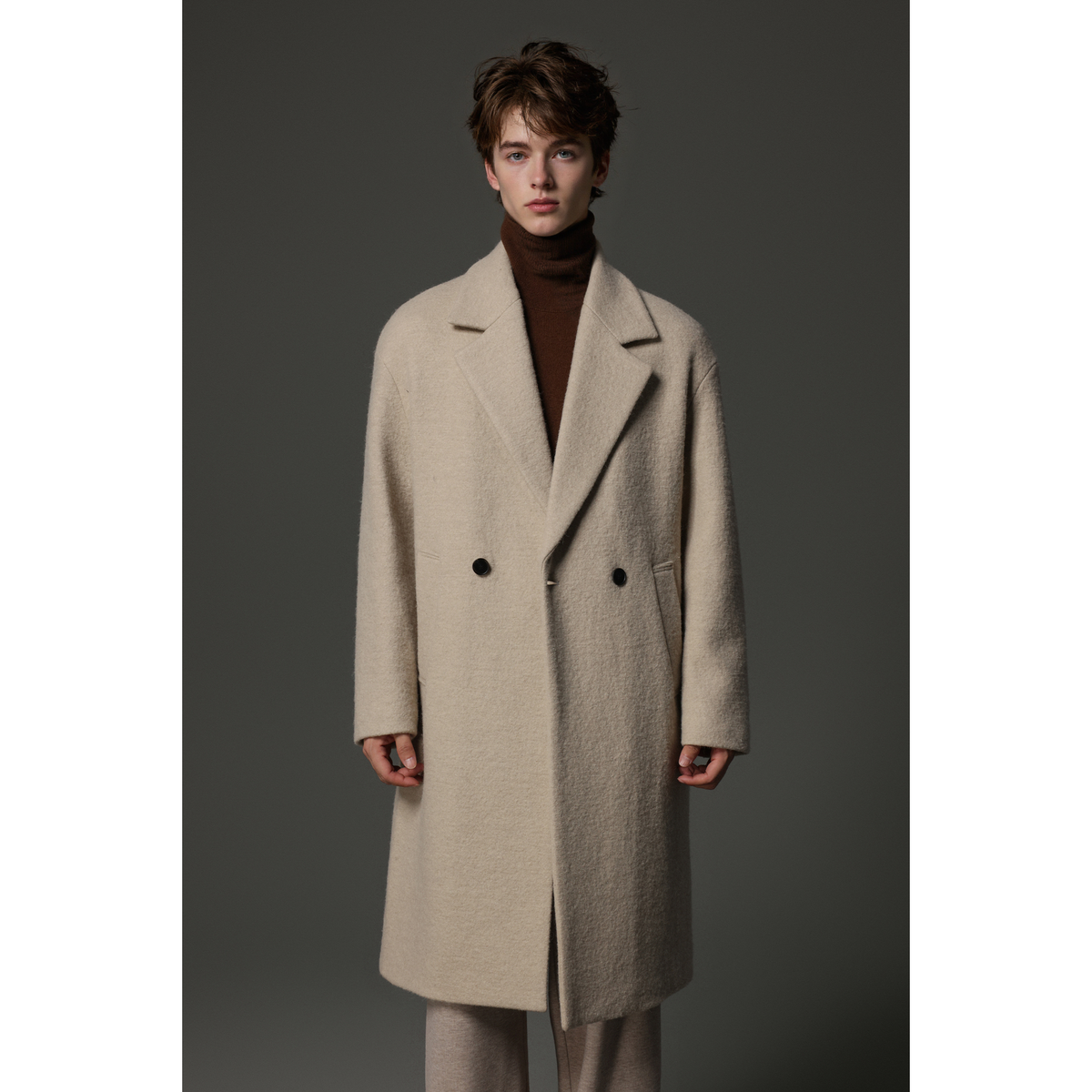 w2x濮院 2025 新款男女冬款风衣 双面呢羊毛长款呢子大衣外套中长