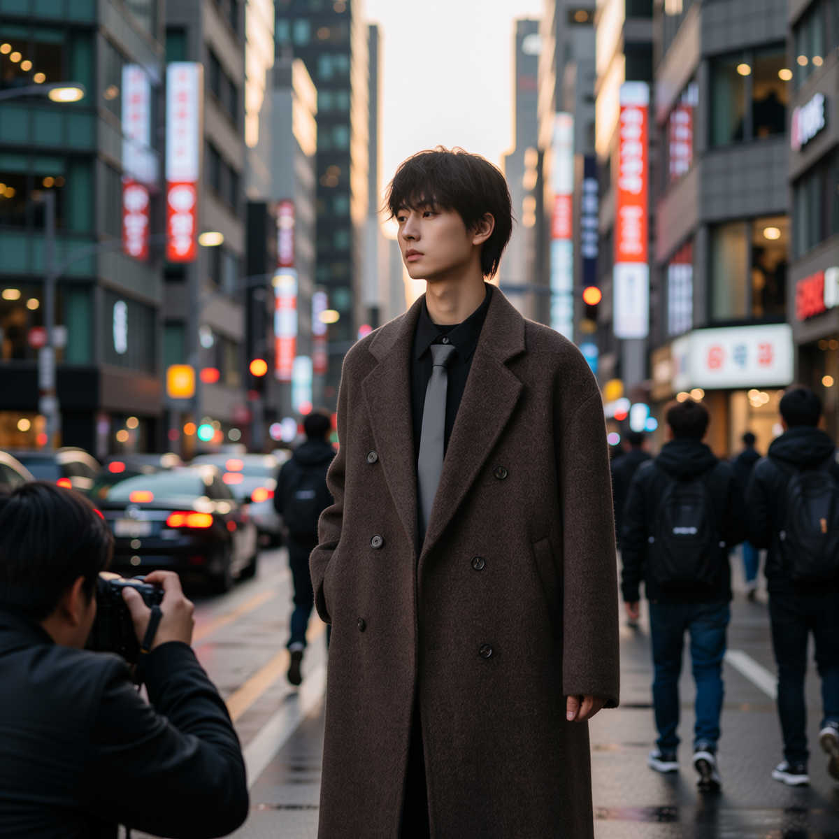 w2x轻奢100%全羊毛呢大衣秋冬季新款外套男士风衣过膝双面呢男装