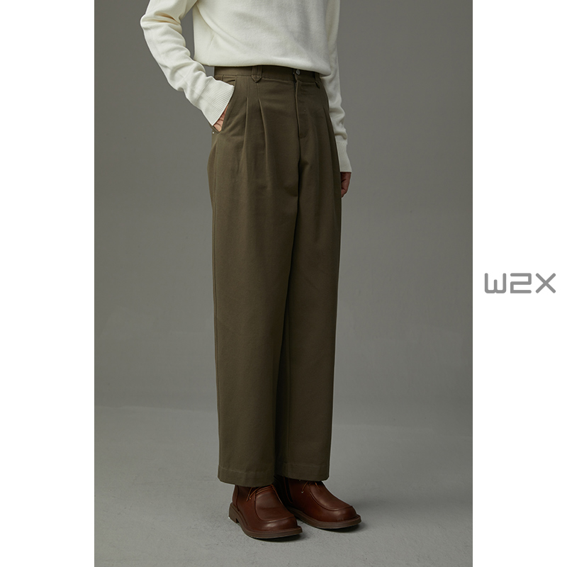 w2x冬季设计感廓形休闲裤