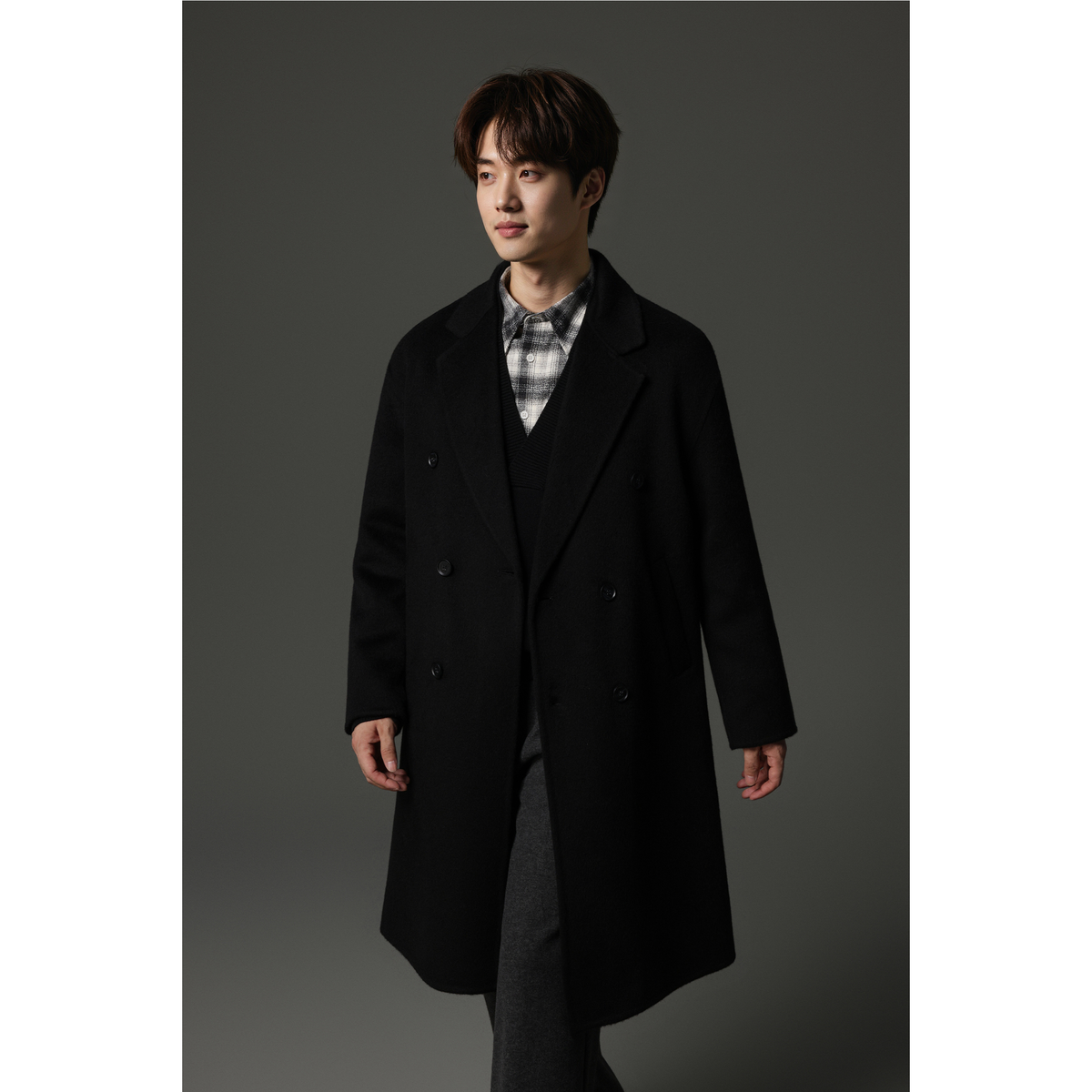 w2x时尚休闲外套全羊毛呢大衣秋冬季新款加厚男士中长款风衣男装