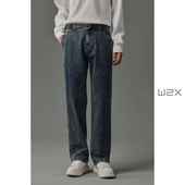 做旧牛仔裤 男直筒宽松休闲裤 美式 w2x春秋款 高街青年长裤 子潮
