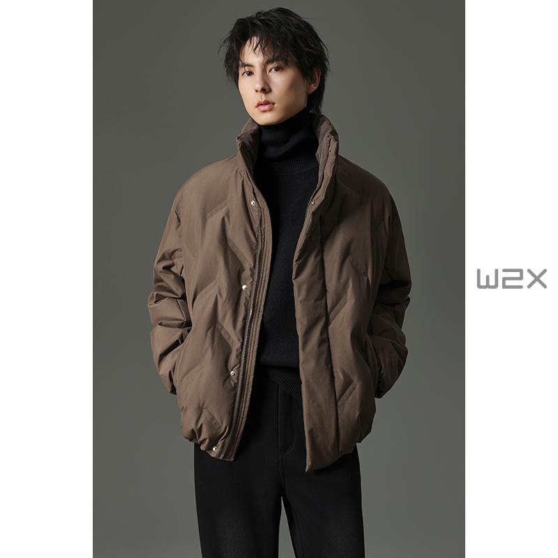 新国标羽绒服男短款立领面包服