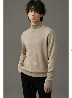 w2x冬季新款加厚高领毛衣男基础百搭马海毛针织衫青年打底衫线衣