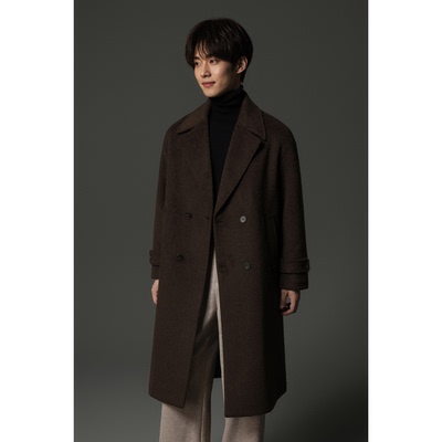 Ｗ2Ｘ新款英伦风男款冬天加厚羊毛风衣中长款双面呢毛呢大衣外套