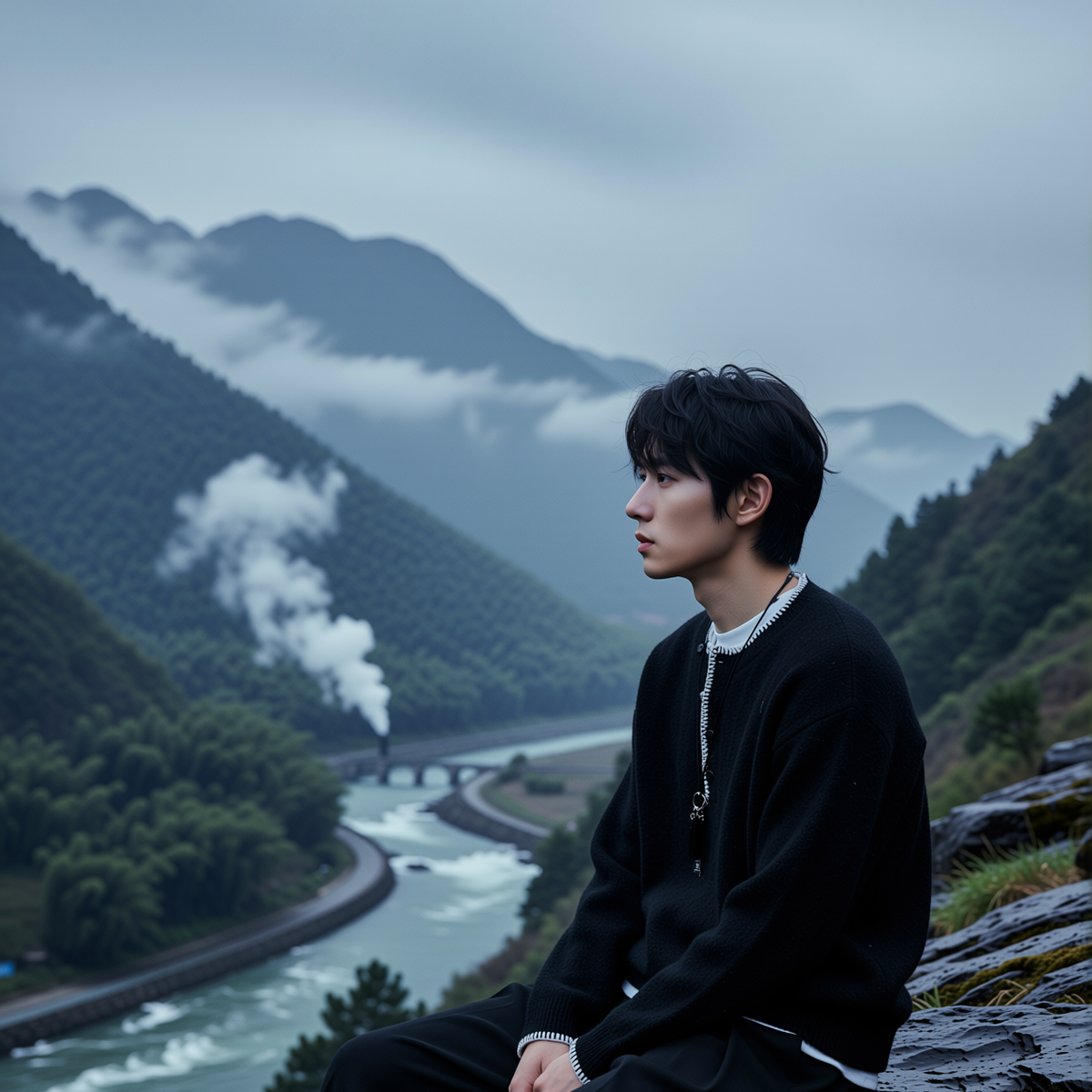 w2x2025新款秋冬款毛衣男款针织衫保暖打底衫内搭亨利领男士上衣