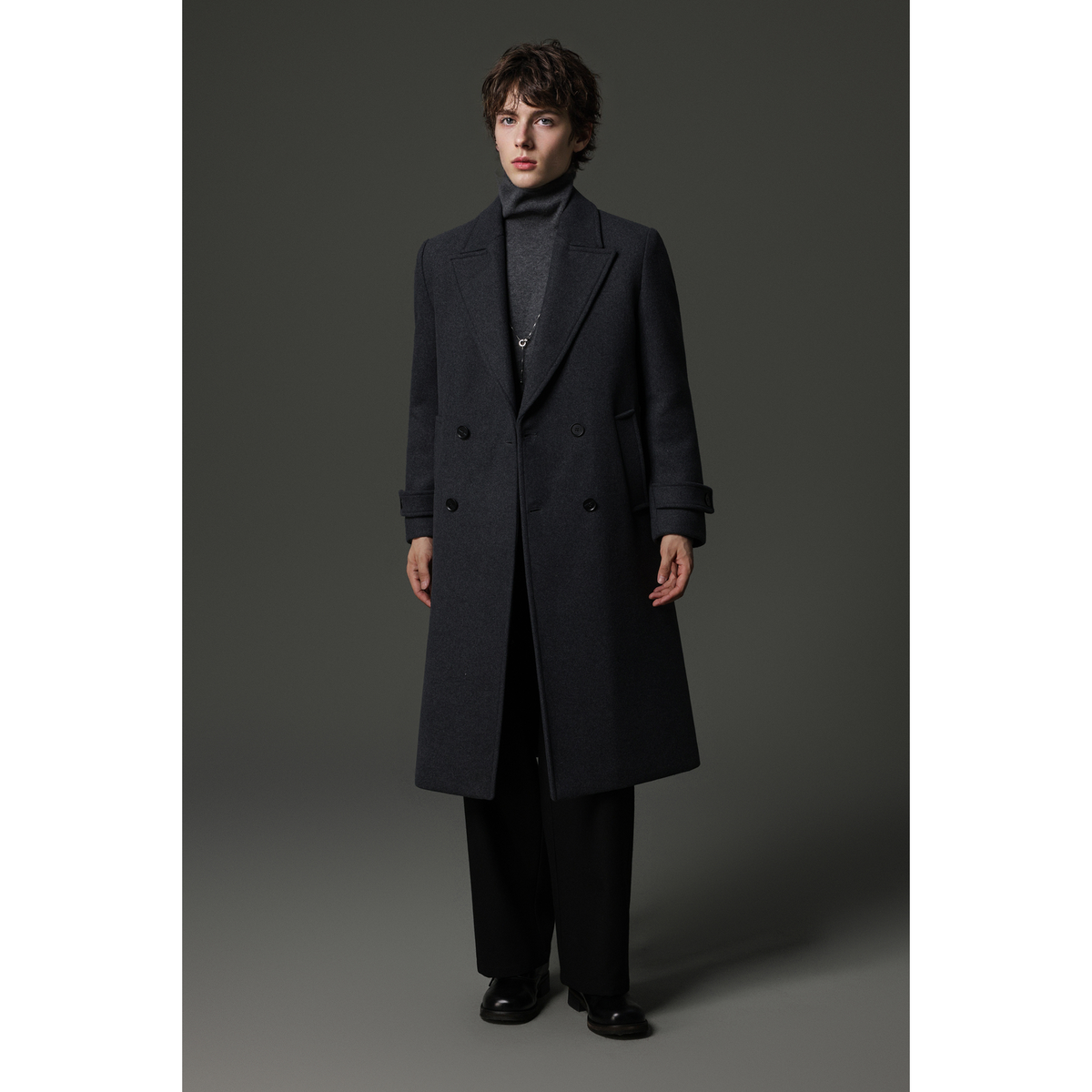 w2x秋冬季西装外套高级感加厚羊毛大衣风衣中长款男款呢子外套男