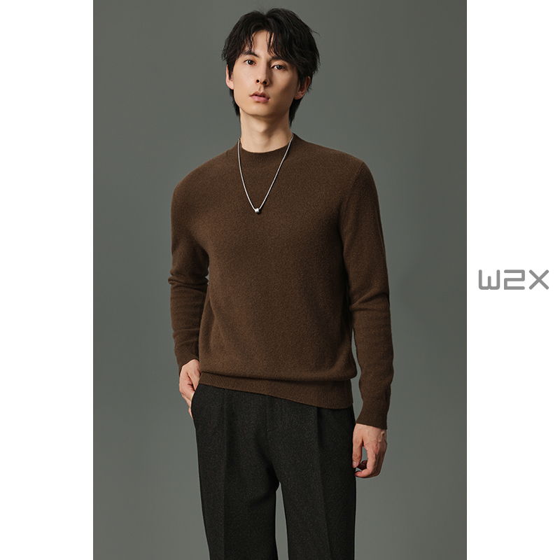 秋冬季圆领羊毛衫男百搭