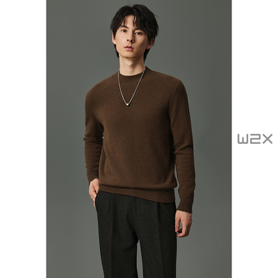 秋冬季圆领羊毛衫男百搭