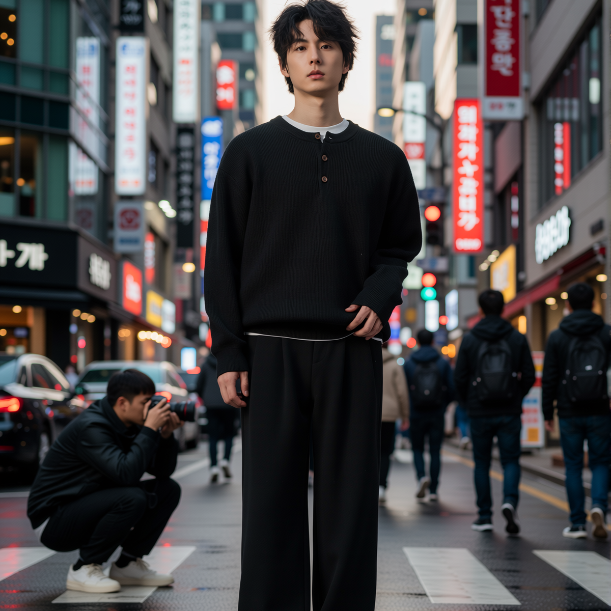 w2x秋冬针织衫宽松休闲男款加厚长袖男士毛衣冬季新款上衣打底衫