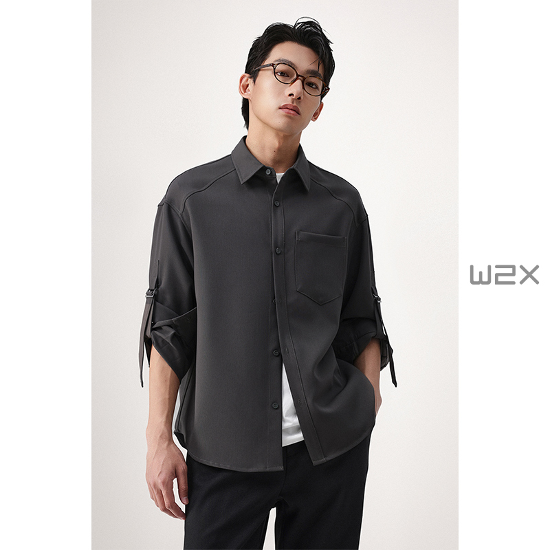2025春季高级感痞帅长袖衬衫男