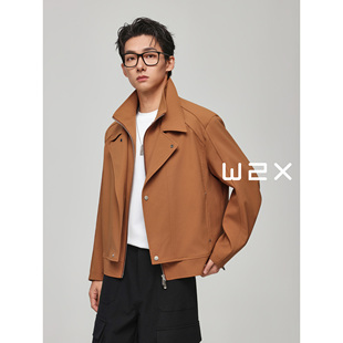 假两件休闲夹克男痞帅设计感工装 外套老钱风上衣 新款 w2x2026春季