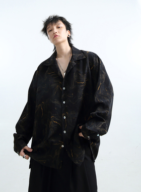 「GRNL」气场风格全模式 原创黑岩石免烫OVERSIZE慵懒长袖大衬衫