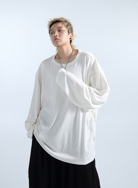 「GRNL」舒适实穿主义 经典宽领慵懒氛围感男女大廓形弹力肌理T恤