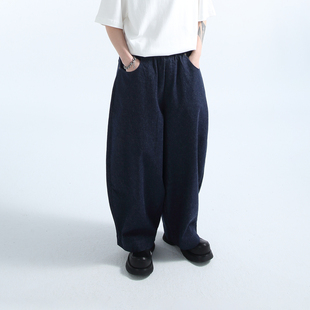 「GRNL」350克活性深蓝牛仔裤 舒适至上自由如风 男女廓形九分裤