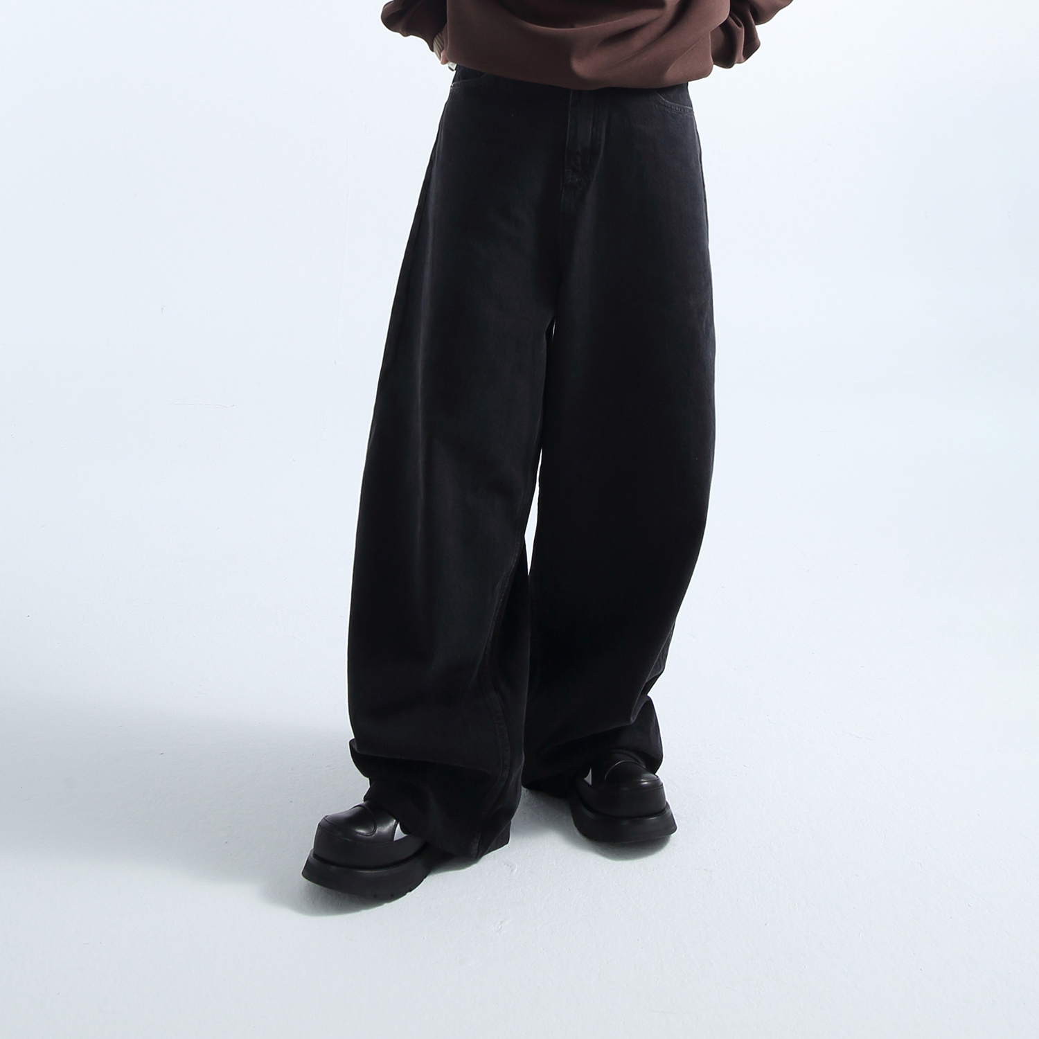 「GRNL」经典延续 男女同款复古柔软舒适水洗慵懒廓形牛仔阔腿裤