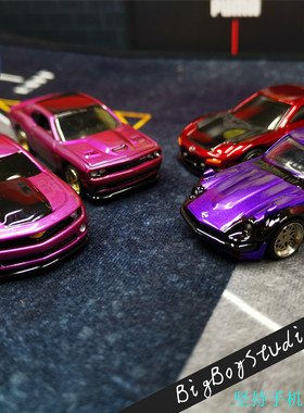 BigBoyStudio第1弹1:64合金车模改装风火轮rx7道奇fairlady雪佛兰