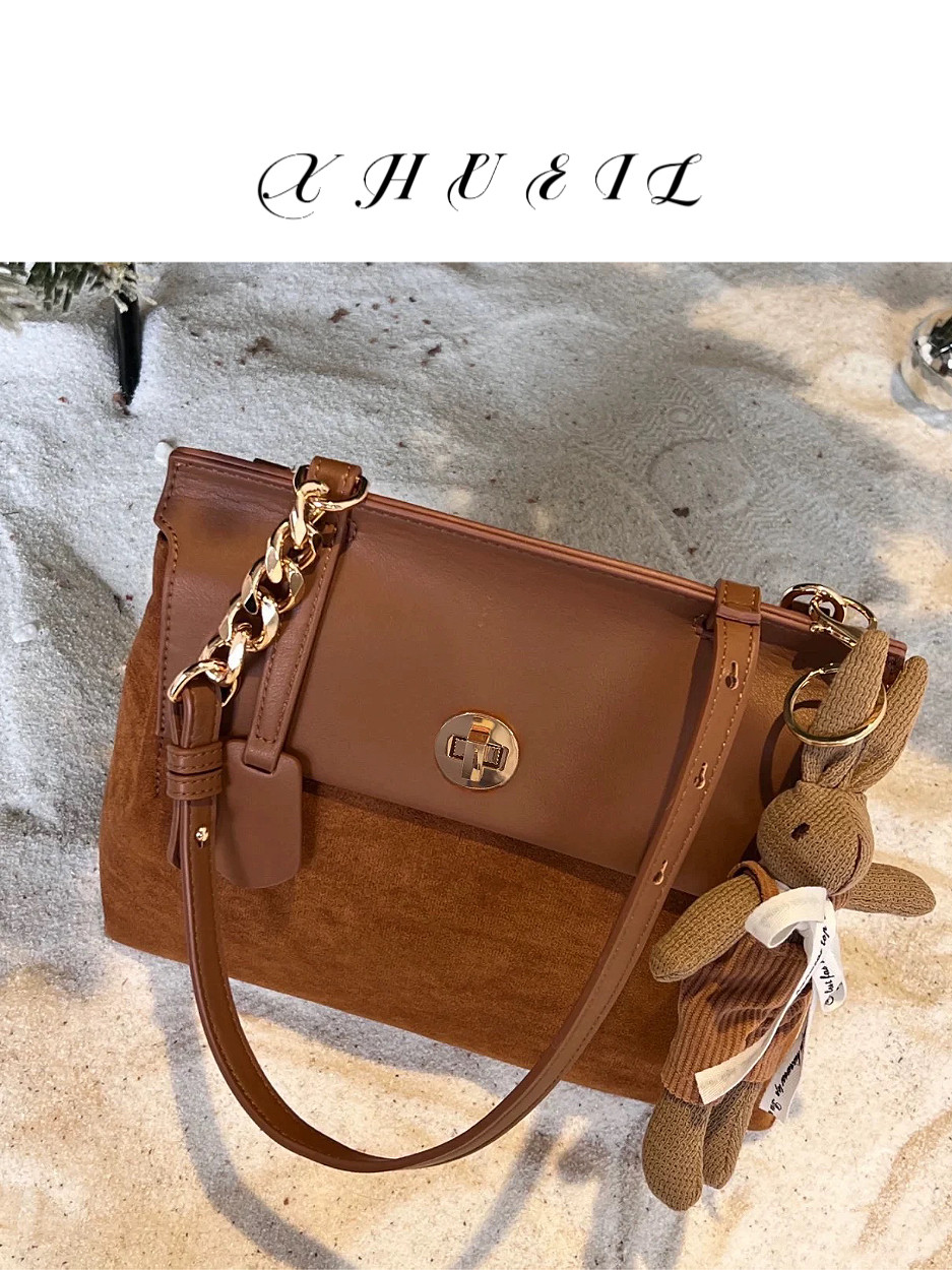 新款双肩包腋下包单肩包女手提包女轻奢高档斜挎女包发丝绒复古包