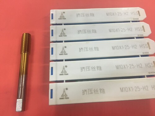 镀钛挤压丝锥铜铝用盲孔平头宏峰
