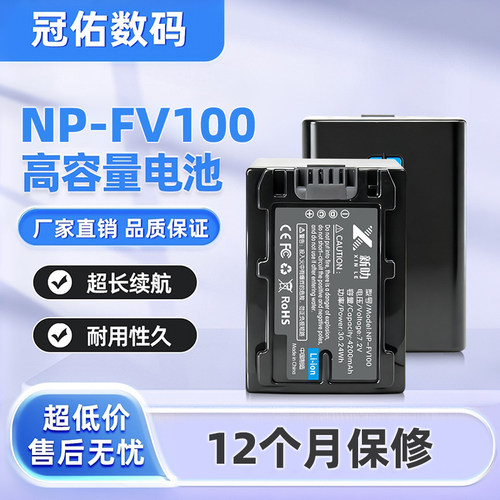 适用索尼NP-FV100电池HXR-NX80 FDR-AXP35 AXP55 HDR-TD10E充电器