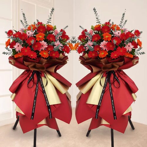 全国开业花篮大麦麦穗三脚架鲜花速递同城配送一对开张乔迁庆典