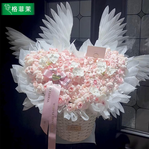 玫瑰抱抱桶花束【全国1-2H速达】