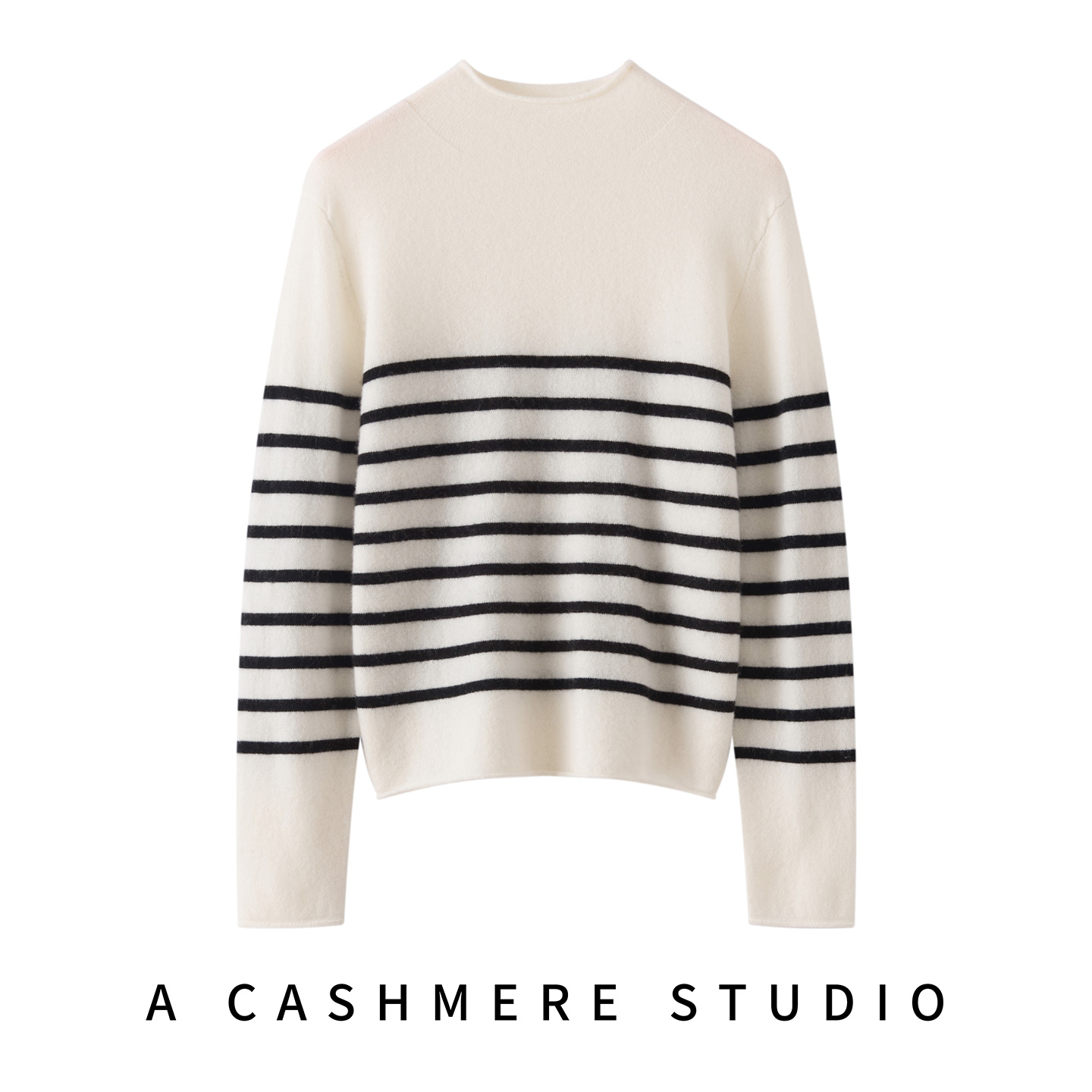 经典条纹羊绒衫女100纯羊绒