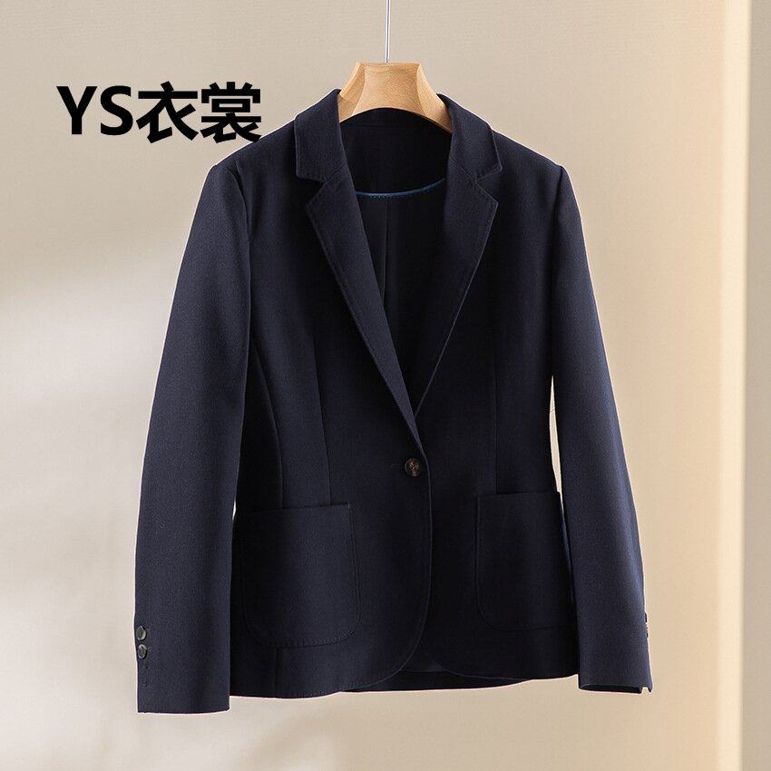 高级感羊毛西装外套女两件套秋冬修身显瘦职业一粒扣西服阔腿裤子